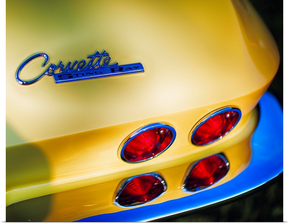 Close up view of the tail lights of a 1967 Chevrolet Corvette Sting Ray Sports Coupe.