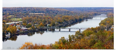 Delaware River Scenic with a View of New Hope, Pennsylvania