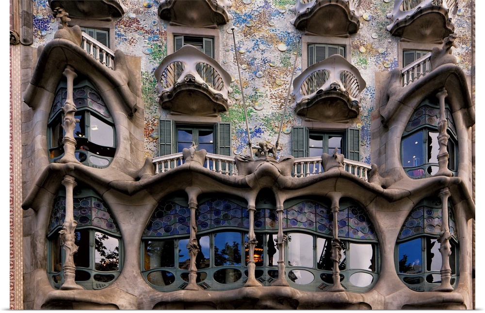 Facade of Casa Batllo, Barcelona, Catalonia, Spain.