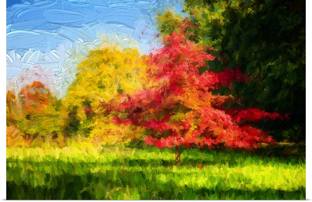 Expressionist photo or painterly of nature in autumn