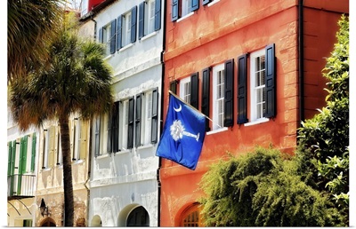 Flag with Palmetto and Crescent Moon
