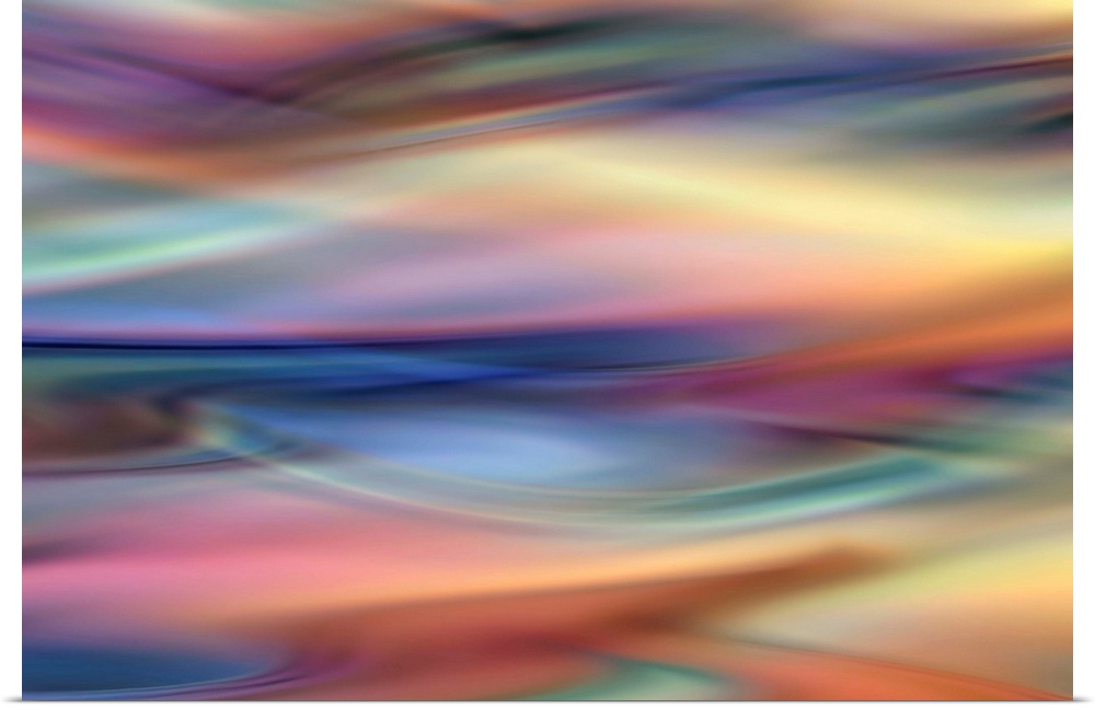 Abstract artwork of flowing colorful tones that have been blended to create subtle ripples.