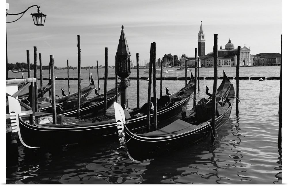 Gondolas of Venice at St Mark's Square, Venice, Veneto, Italy