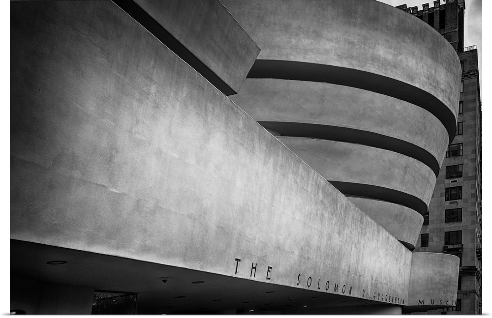 Low Angle Close Up View View of the Solomon R. Guggenheim Art Museum, Upper East Side, Manhattan, New York City, New York