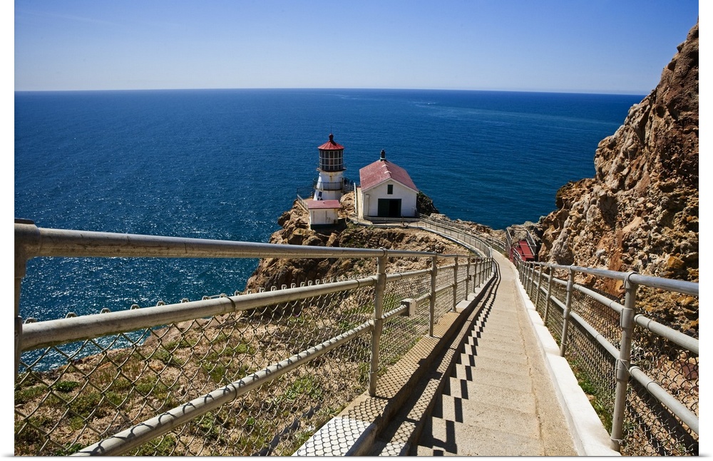 High Angle View of the Point Reyes Lighthouse, California.
