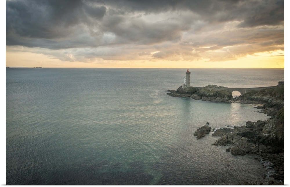 Petit Minou lighthouse in France, Brittany, at the entrance of the "rade de Brest".
