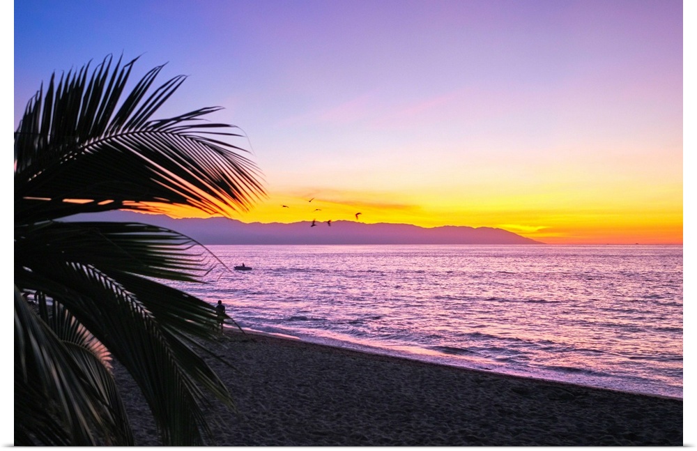 Los Muertos beach Sunset, Puerto Vallarta, Mexico.