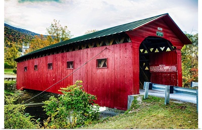 Low Angle View of a Covered Bridge, West Arlington, Vermont