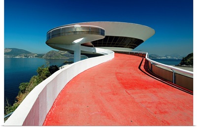 Low Angle View of the  the Contemporary Art Museum, Niteroi, Brazil