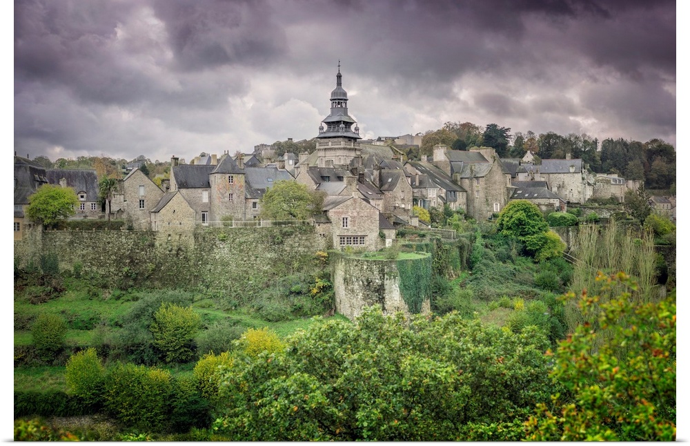 A photograph of a historic village in France.