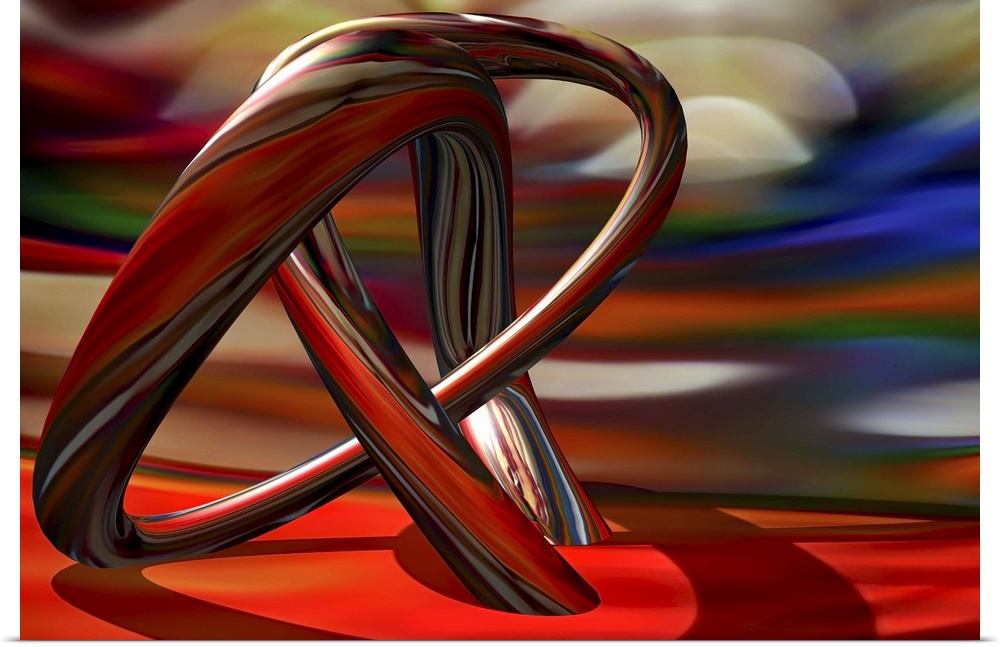 An abstract photograph of a metallic tubular structure in an abstract environment.