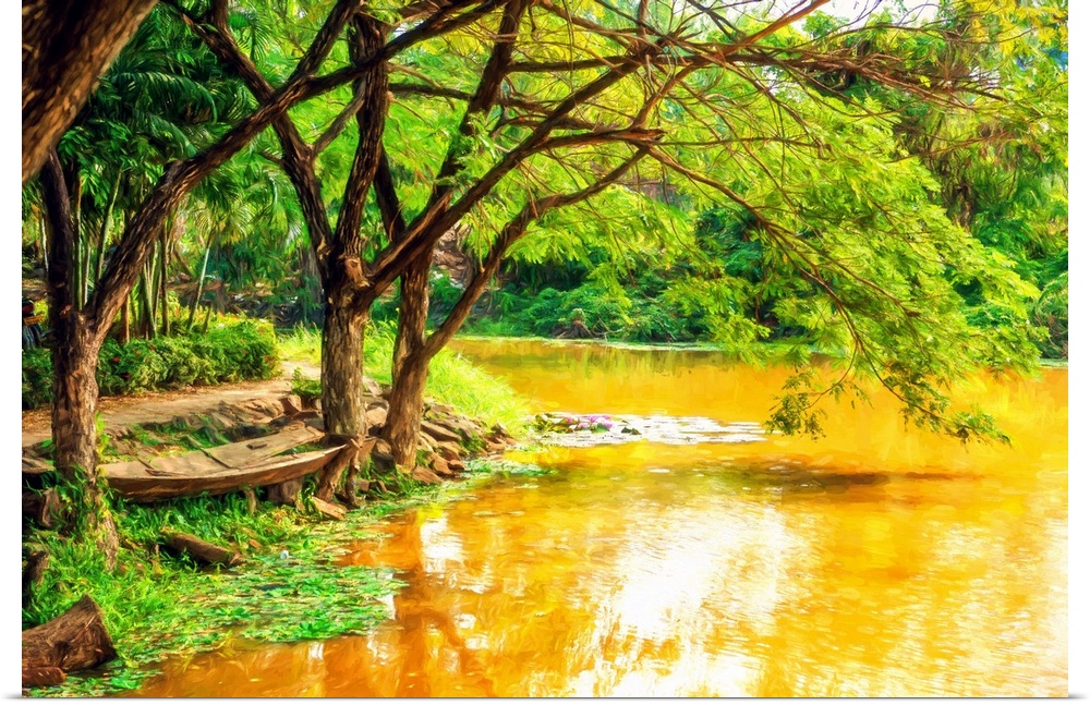 Peaceful river in Asia
