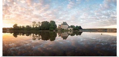 Panoramic of Abbaye Paimpont in Brittany