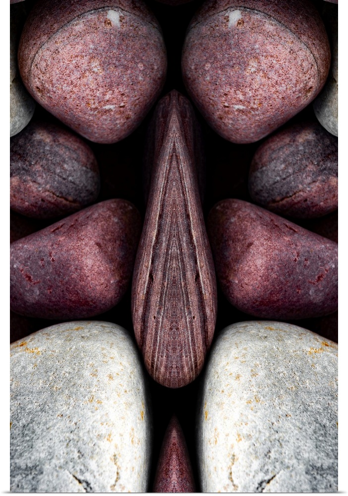 Abstract composition with large pebbles