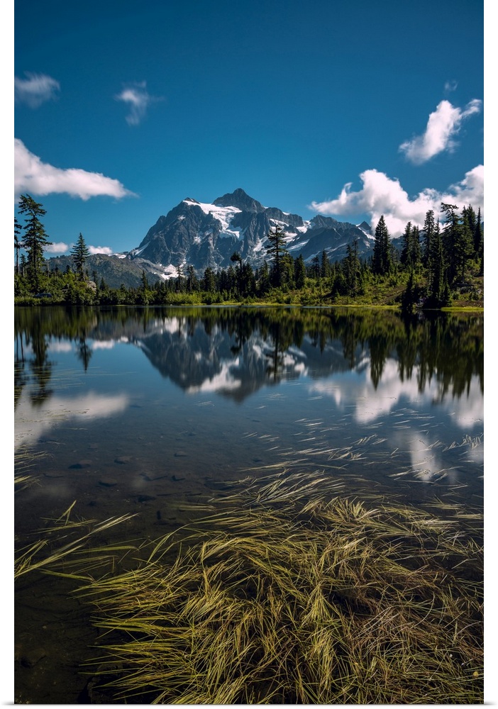 Day time long exposure of Picture Lake and its reflection with Mt. Shuksan as the backdrop.