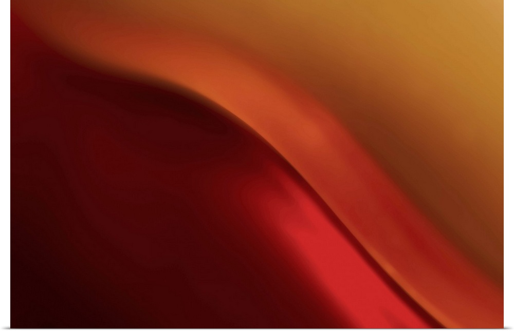 Abstract photograph of a smooth wave of red light.
