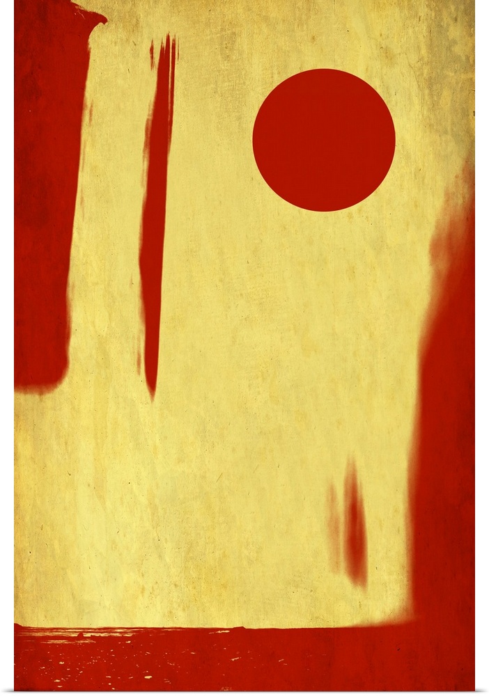 Abstract representation of a red moon