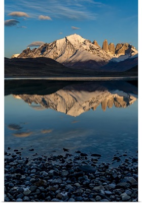 Reflection Of Mountains In Lago Amarga, Chile