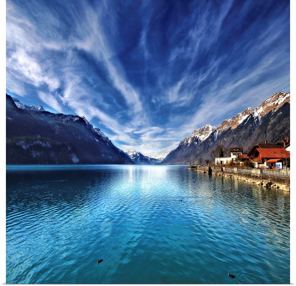 Blue lake in the Swiss Alps