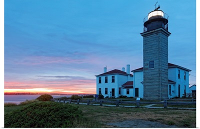 Sunset View of the Beavertail Lighthouse, Jamestown, Rhode Islan