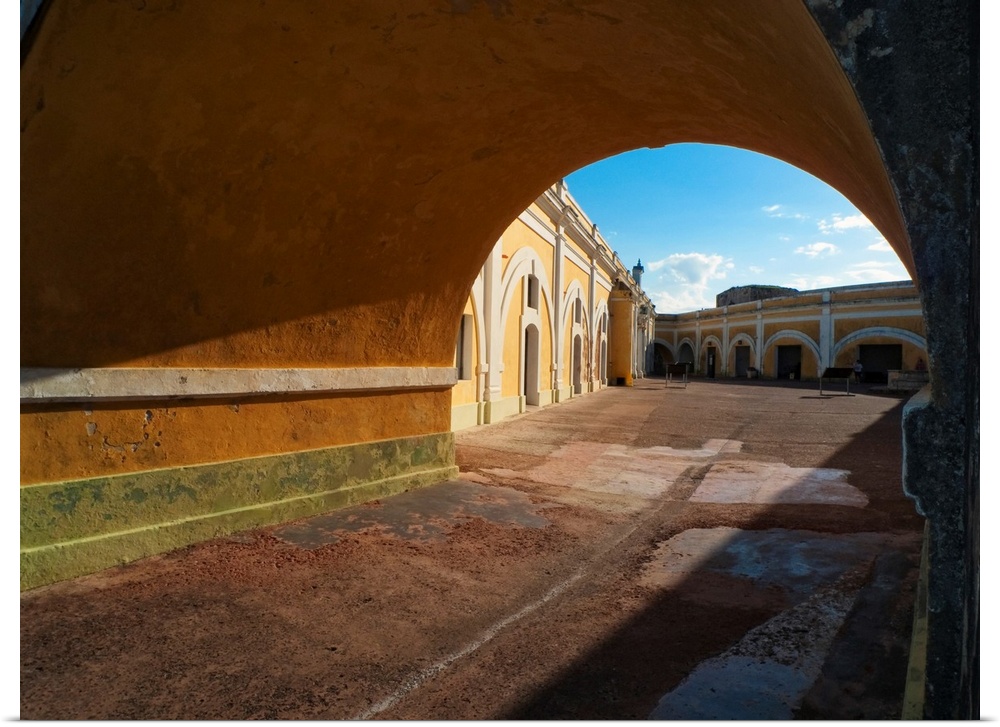 Courtyard View Through an Archway, El Morro Fortress, Old San Juan, Puerto Rico