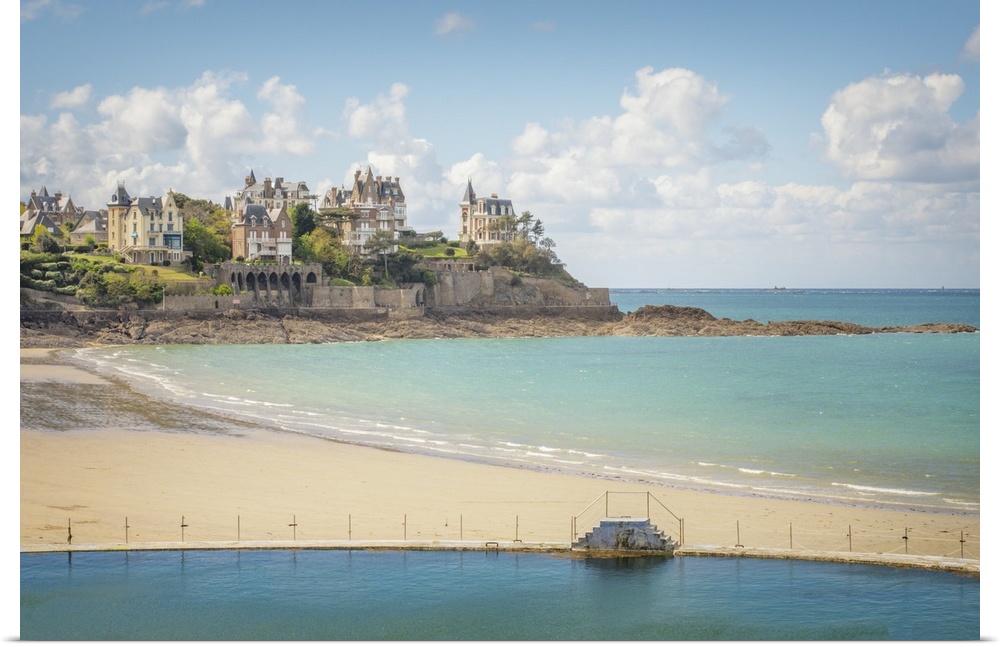 The large beach of Dinard city in brittany, cotes d'armor area in france.