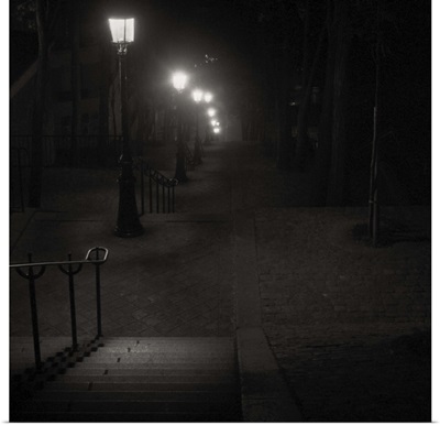 The Steps At Montmartre By Night