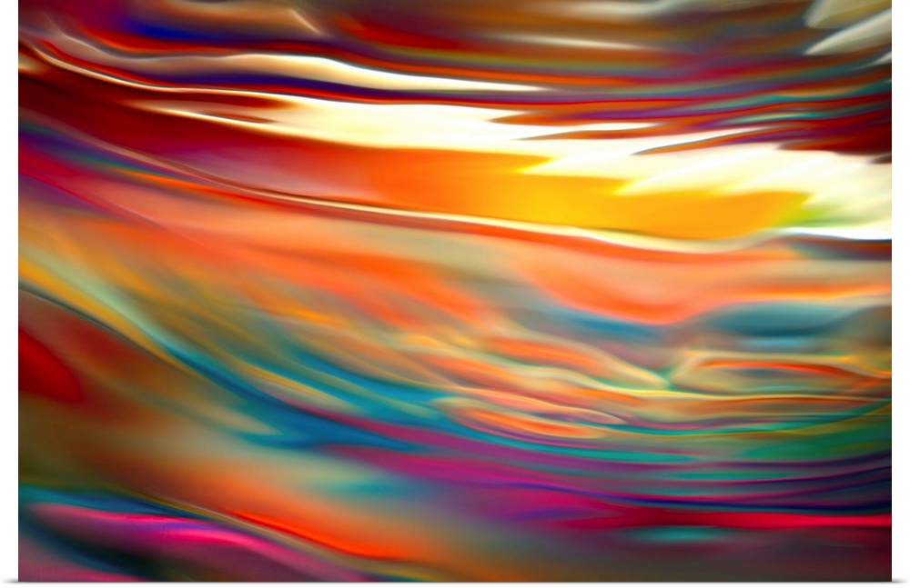 Artistic abstract photograph of a close-up of a multi-colored water.