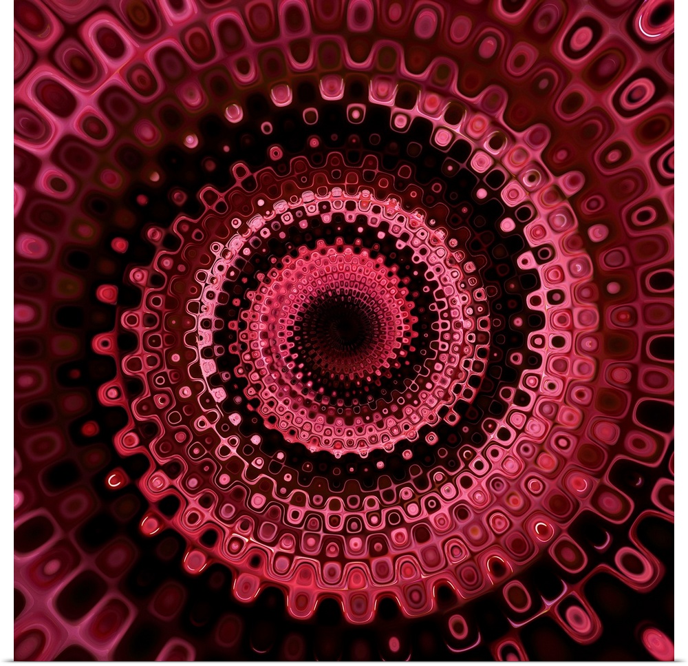 Abstract artwork created by editing a photograph into a circular form.