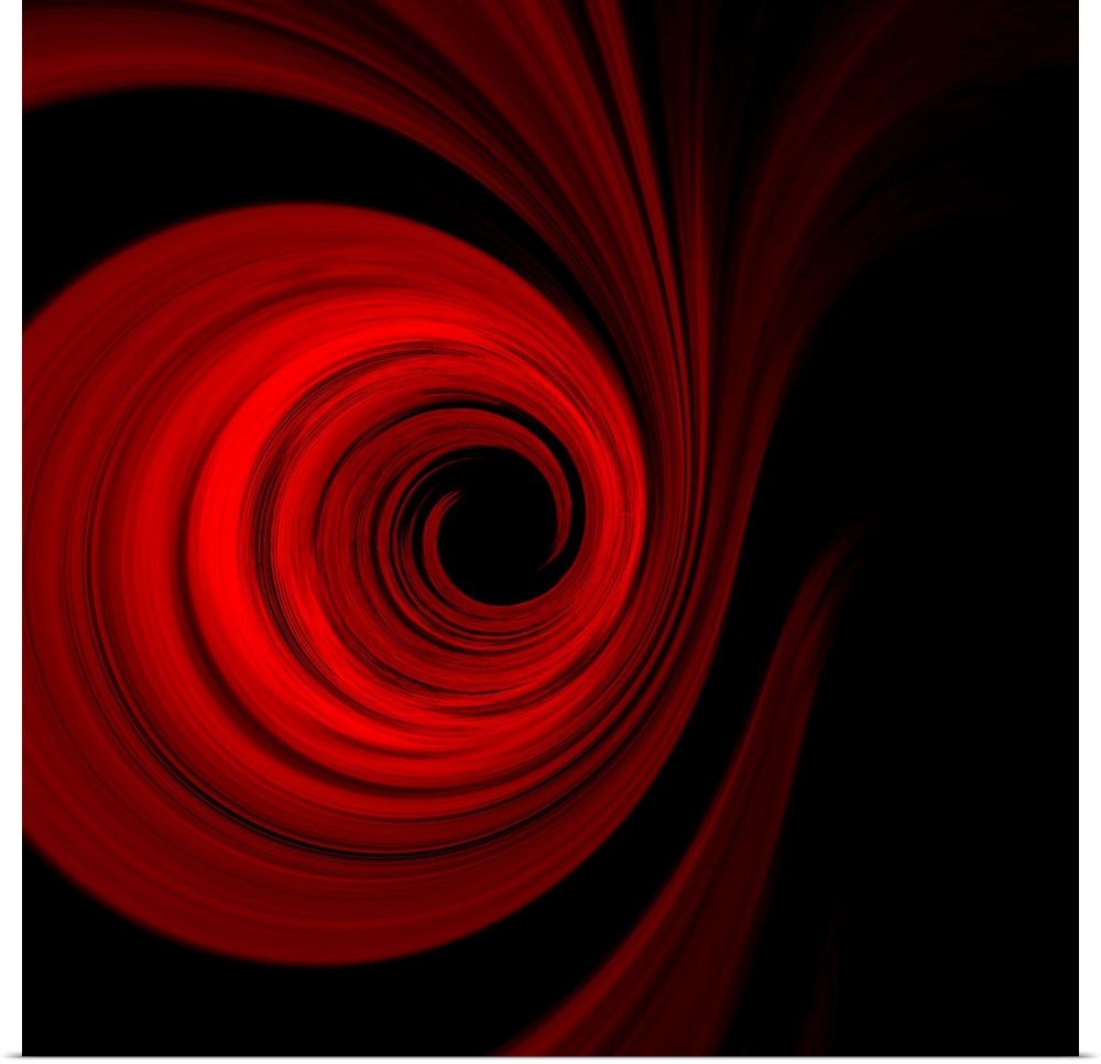 Red lines on a black background creating circles.