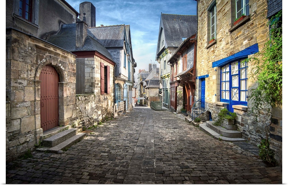 Fine art photo of a street in a medieval town in the north of France.