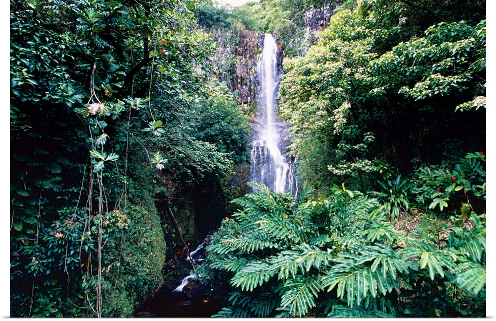 Wailua Falls on Hana Hwy, Maui, Hawaii.