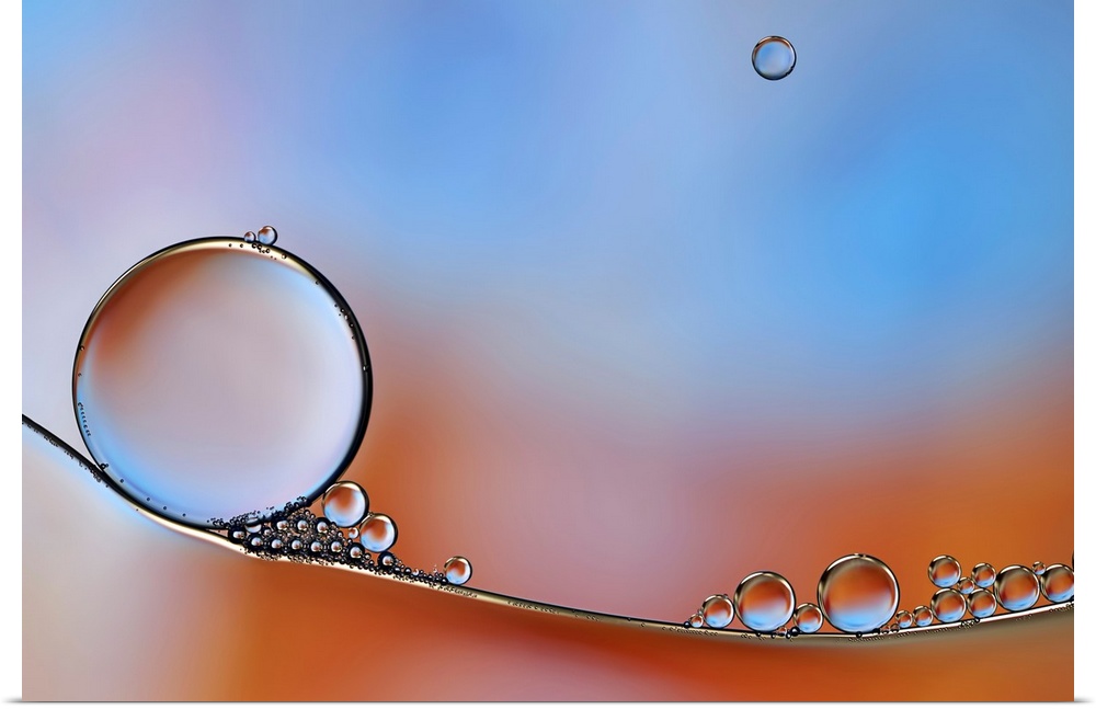 Drops of oil in water.