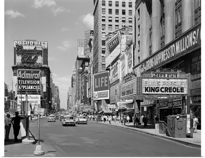 1950's Times Square View North Up 7th Ave