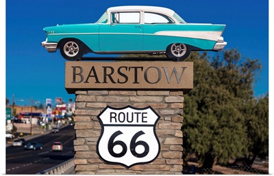 1957 Chevy Welcomes Travelers To Barstow California And Old Route 66