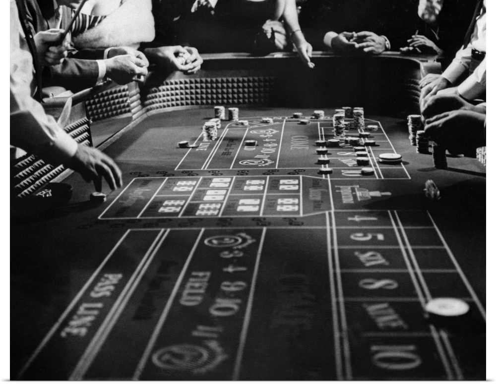1960's Four Anonymous Unidentified People Gambling Casino Craps.
