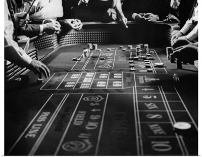 1960's Four Anonymous Unidentified People Gambling Casino Craps