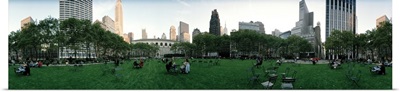 360 degree view of a public park Bryant Park Manhattan New York City New York State