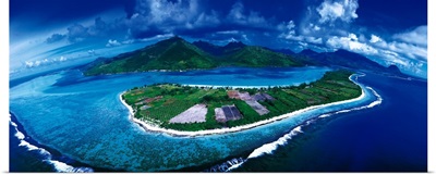 Aerial Huahine Island Tahiti Polynesia