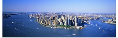 Aerial Lower Manhattan New York City NY