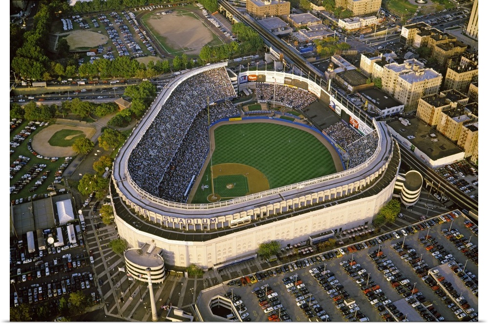 Aerial view of a baseball stadium, Yankee Stadium, New York City, New York State, USA