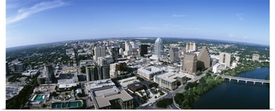 Aerial view of a city, Austin, Travis County, Texas