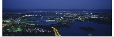 Aerial view of a city, Canberra, Australian Capital Territory, Australia