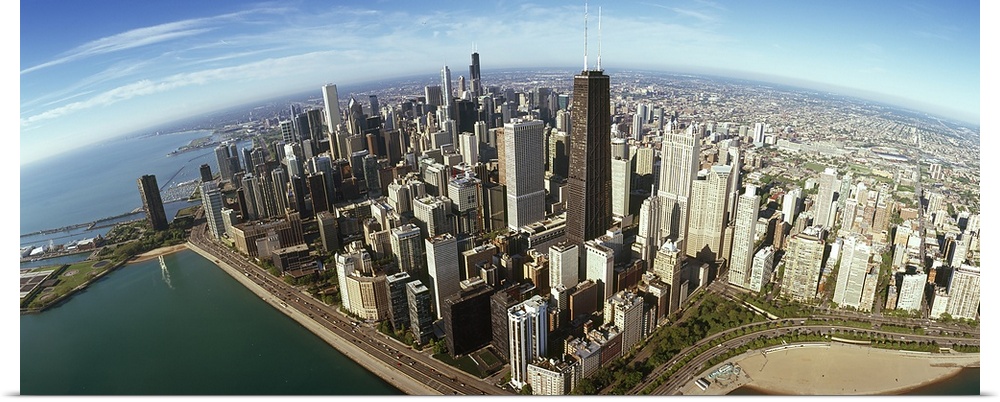 High angle view of a city, Chicago, Cook County, Illinois, USA