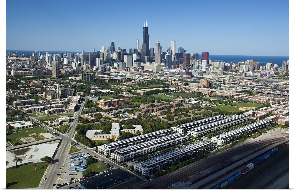Aerial view of a city, Chicago, Cook County, Illinois, USA