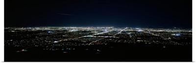 Aerial view of a city lit up at night, Phoenix, Maricopa County, Arizona