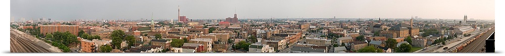 Aerial view of a city, Pilsen, Chicago, Illinois,