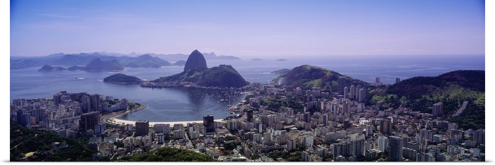Panoramic photo from above of the city of Rio De Janeiro in Brazil.
