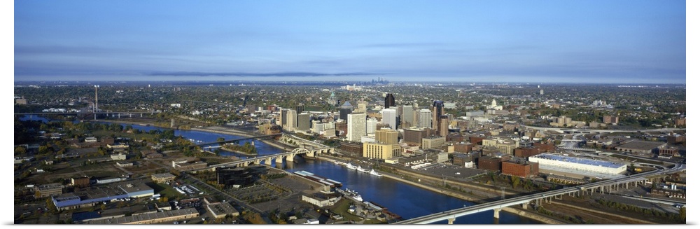 Aerial view of a city, St. Paul, Minneapolis, Minnesota,