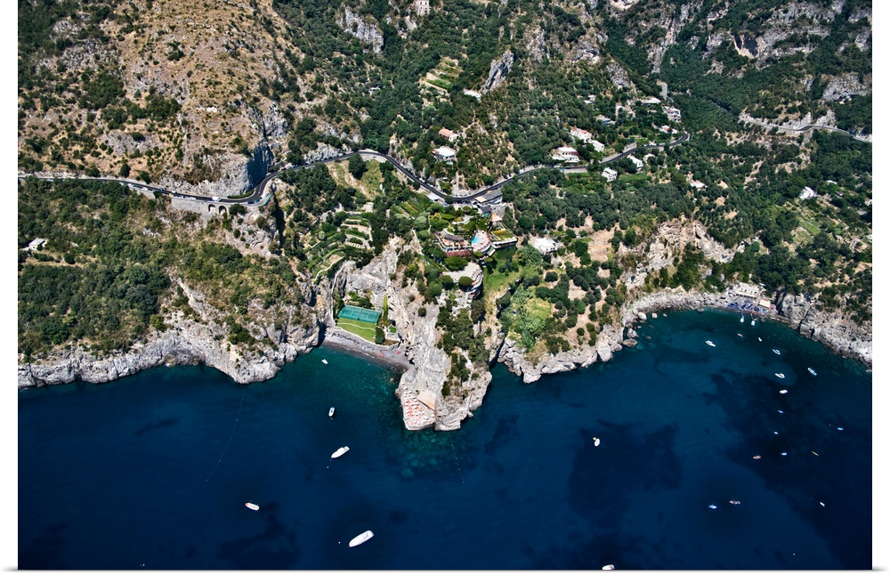 Aerial view of a hotel Hotel San Pietro Amalfi Coast Salerno Campania Italy